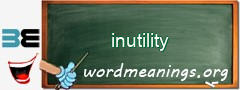 WordMeaning blackboard for inutility